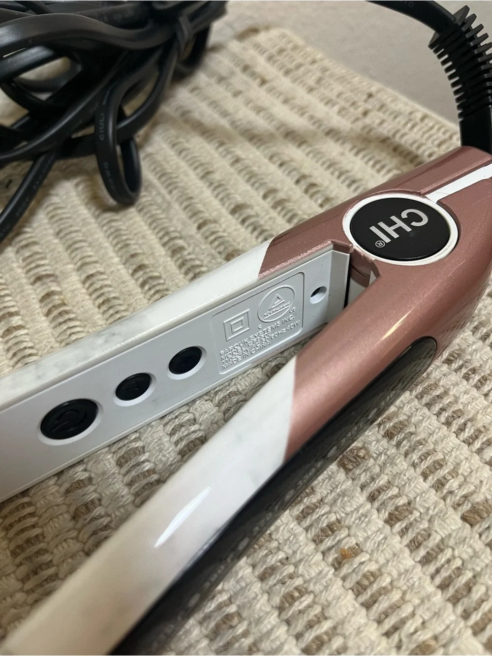 CHI “Nothing Else Metals” White Marble & Rose Gold 1” Flat Iron Hair Straighter